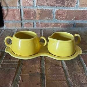 Fiesta Sunflower Yellow Sugar Cream Tray Set